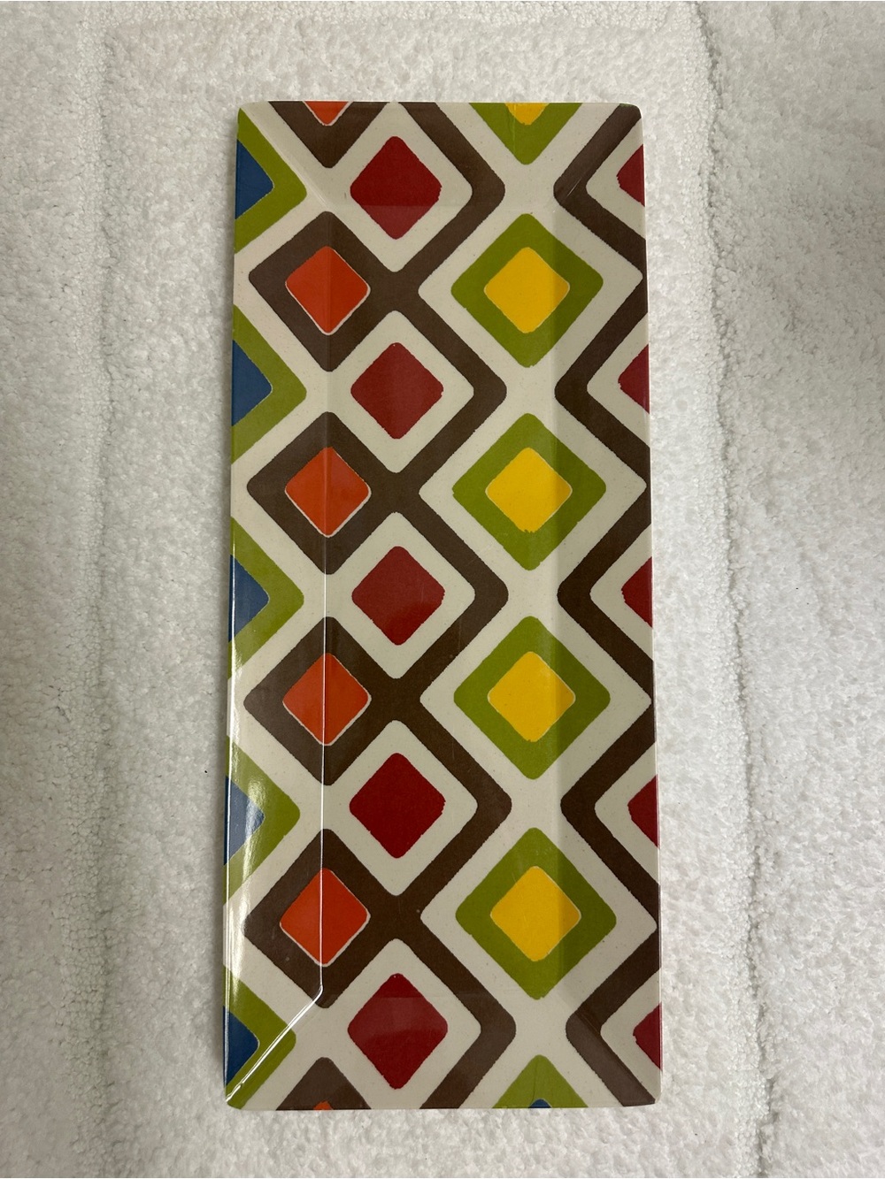 Retro Geo Pattern Rectangular Melamine Trays - Multicolor - Picture 2 of 4